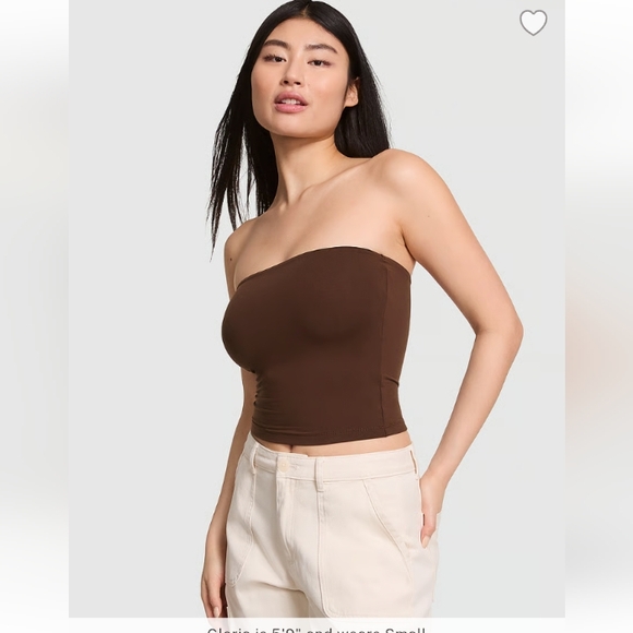 PINK Victoria's Secret Tops - PINK VS Base Stretch Tube Top Ganache (Brown) NWOT